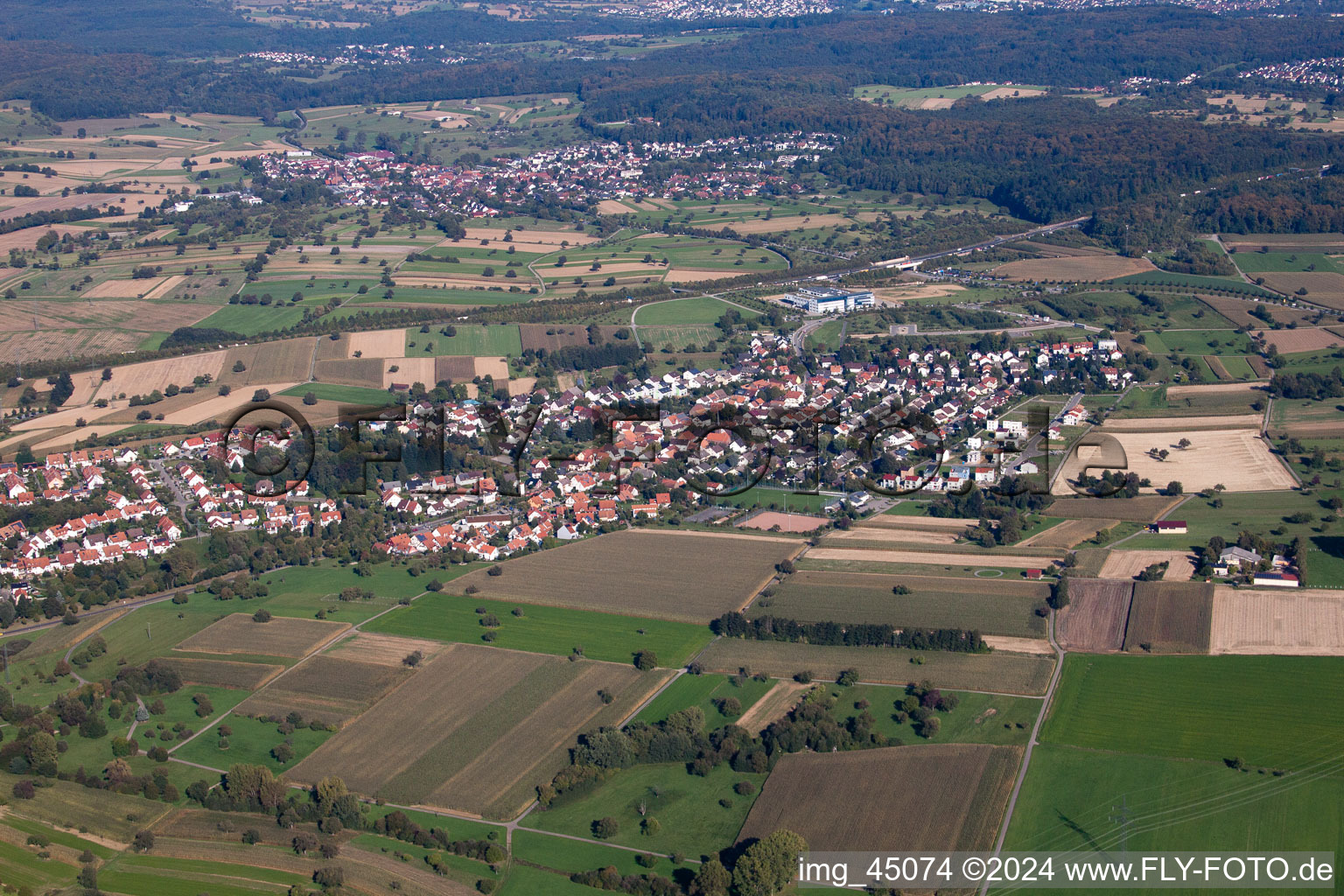 Quartier Palmbach in Karlsruhe dans le département Bade-Wurtemberg, Allemagne vue d'en haut