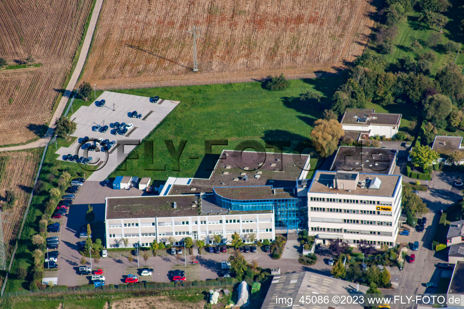 Vue aérienne de Polytec à le quartier Reichenbach in Waldbronn dans le département Bade-Wurtemberg, Allemagne