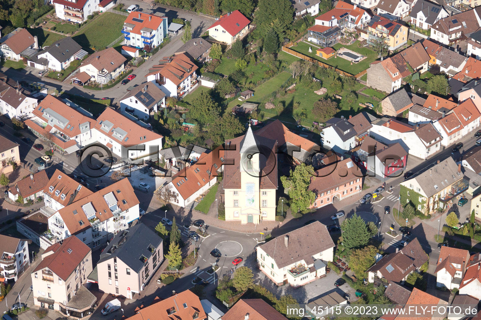 Vue oblique de Quartier Langensteinbach in Karlsbad dans le département Bade-Wurtemberg, Allemagne