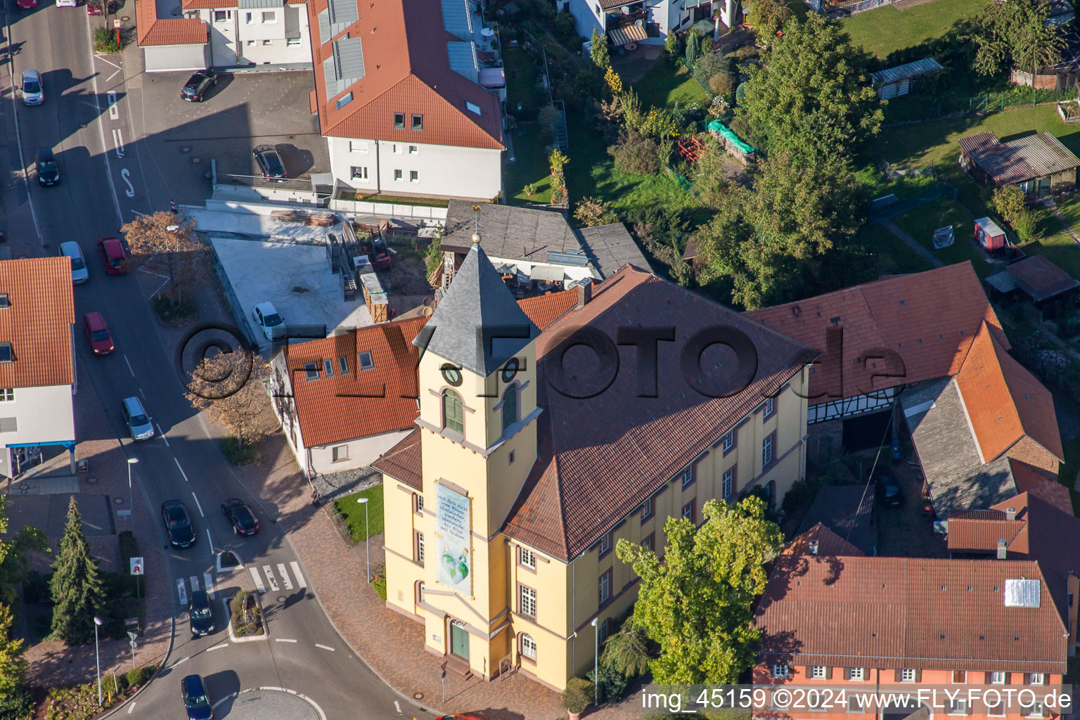 Quartier Langensteinbach in Karlsbad dans le département Bade-Wurtemberg, Allemagne depuis l'avion