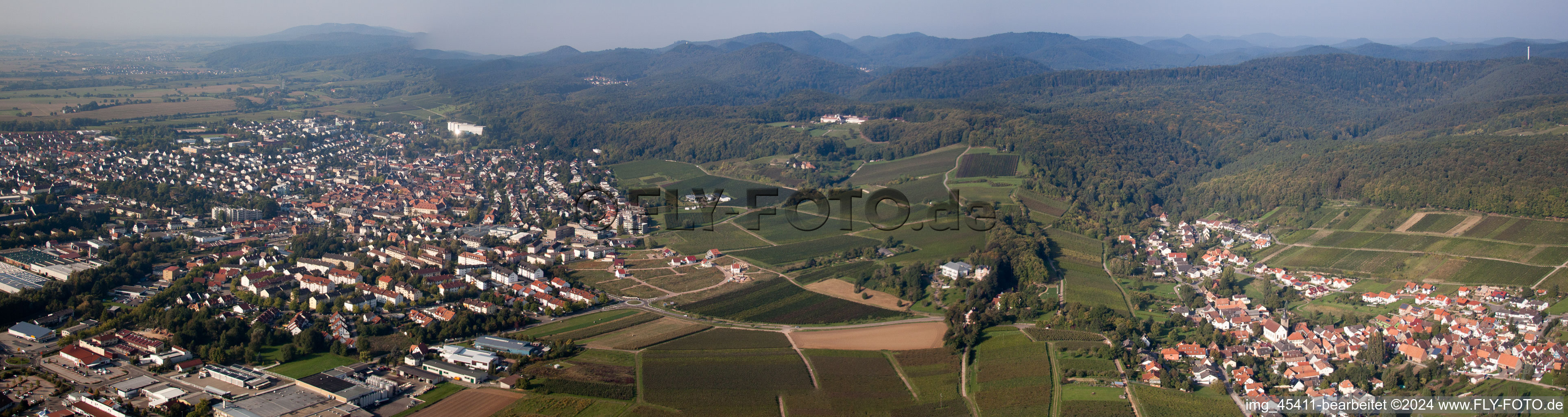 Vue aérienne de Panorama à Bad Bergzabern dans le département Rhénanie-Palatinat, Allemagne