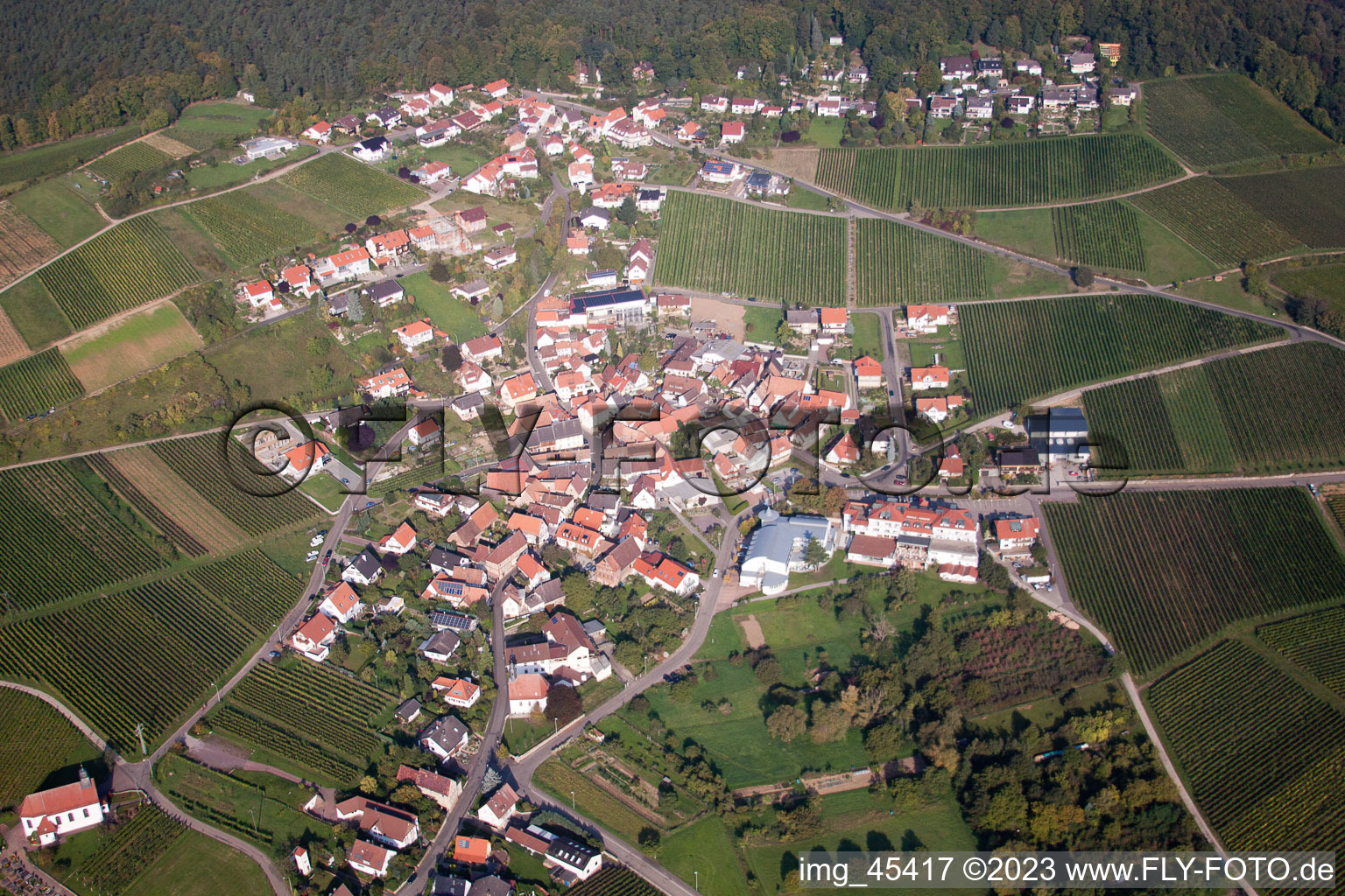 Quartier Gleiszellen in Gleiszellen-Gleishorbach dans le département Rhénanie-Palatinat, Allemagne hors des airs