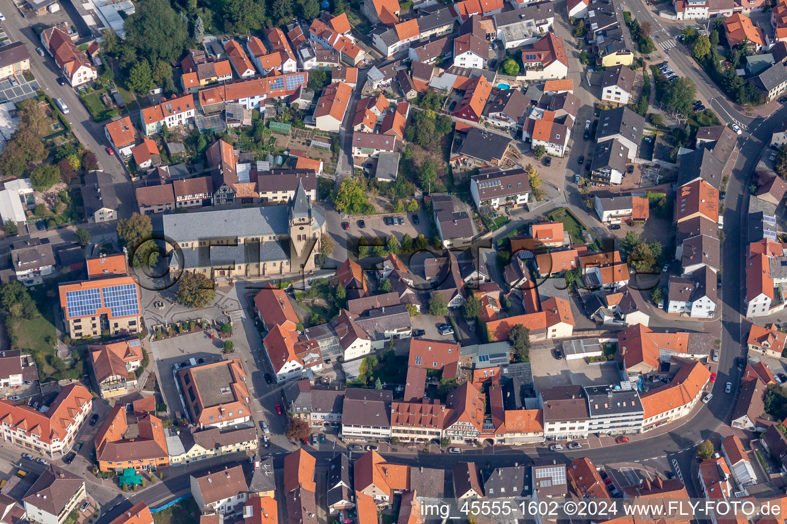 Vue aérienne de Sainte Cécile à Östringen dans le département Bade-Wurtemberg, Allemagne
