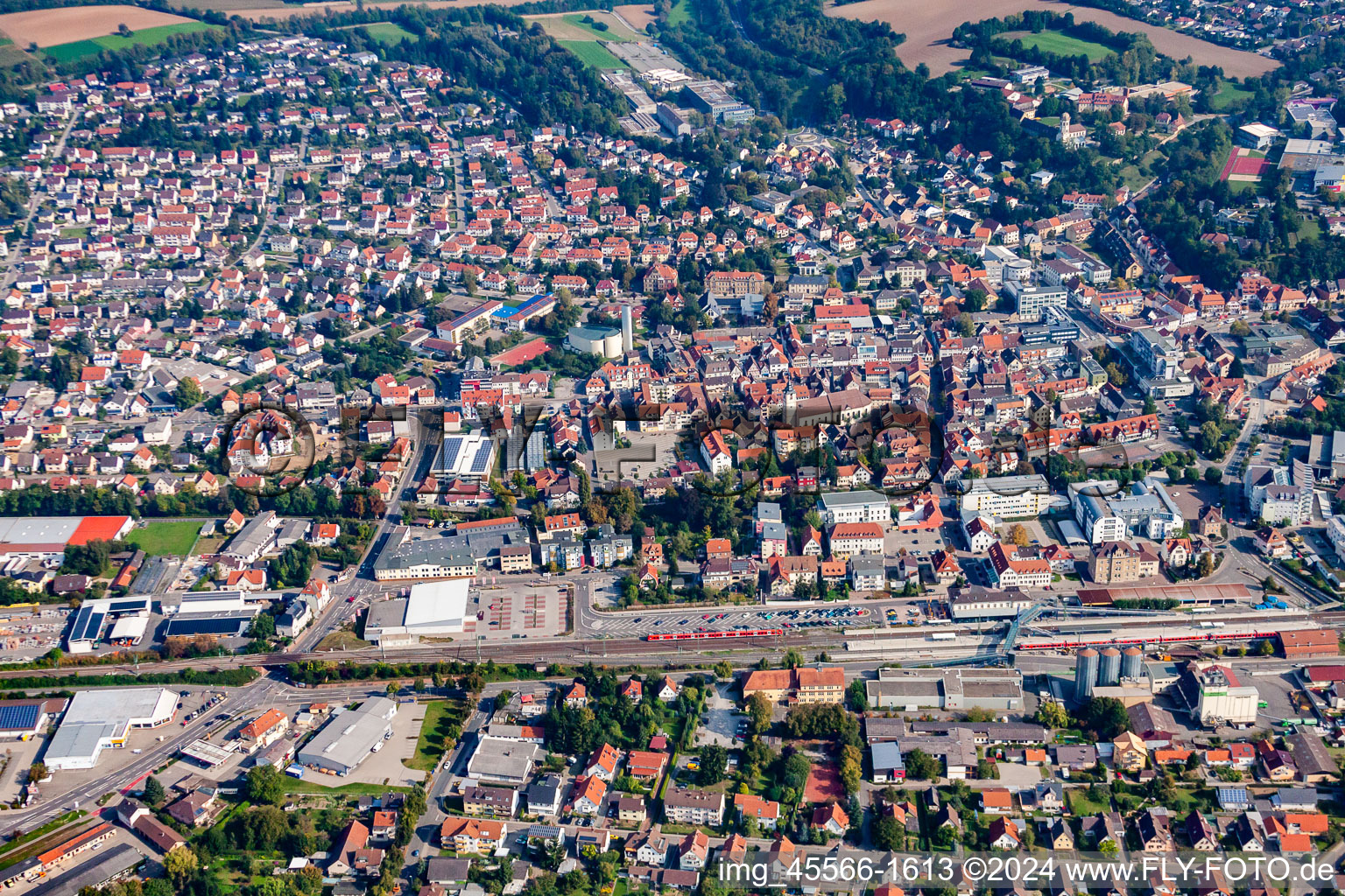 Vue aérienne de Centre à Sinsheim dans le département Bade-Wurtemberg, Allemagne