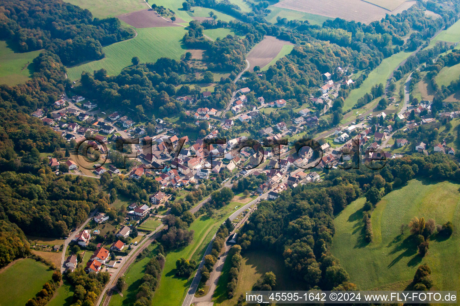 Photographie aérienne de Neckarbischofsheim dans le département Bade-Wurtemberg, Allemagne