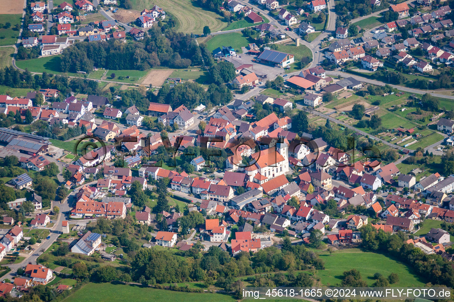 Vue aérienne de Quartier Sulzbach in Billigheim dans le département Bade-Wurtemberg, Allemagne