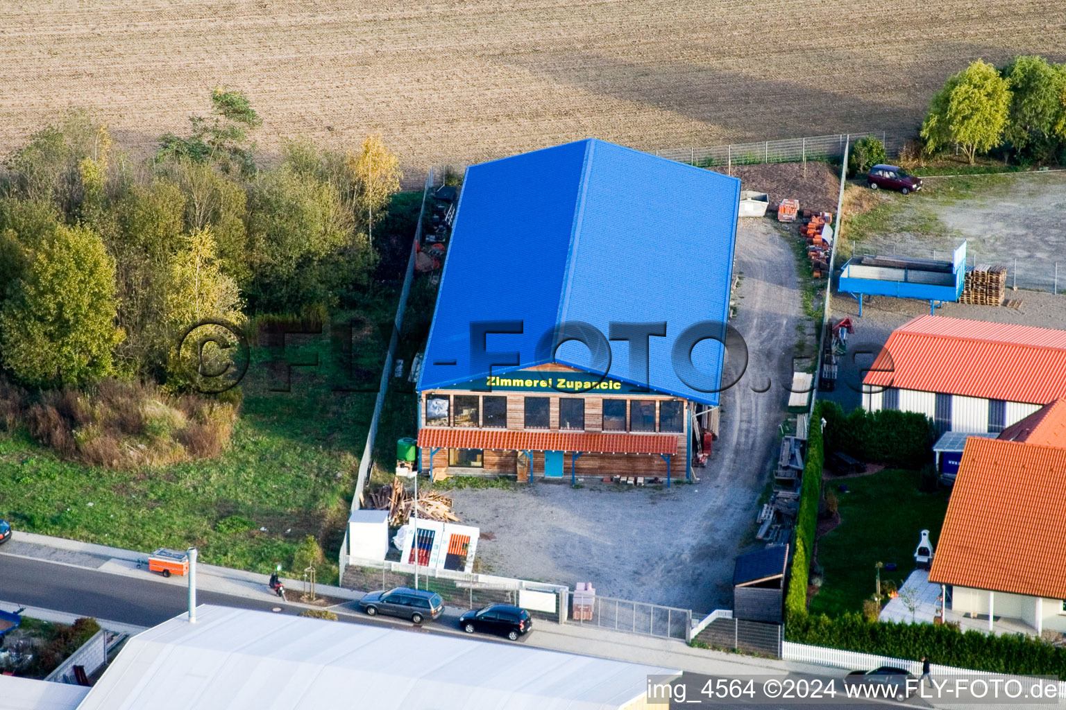 Vue aérienne de Nordring, menuiserie Zupancic à Rülzheim dans le département Rhénanie-Palatinat, Allemagne