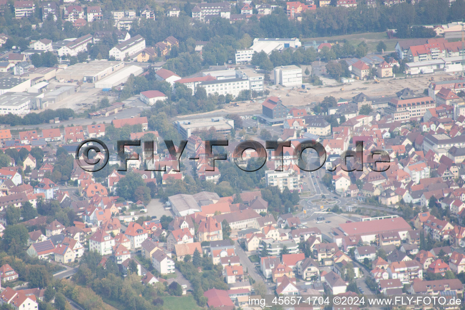 Vue oblique de Bad Mergentheim dans le département Bade-Wurtemberg, Allemagne