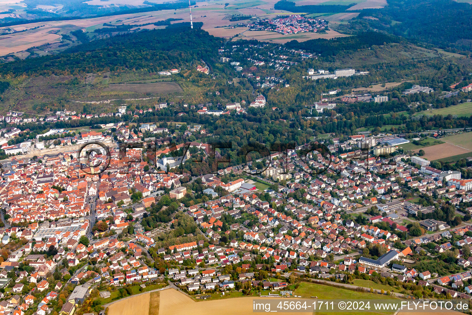 Bad Mergentheim dans le département Bade-Wurtemberg, Allemagne depuis l'avion