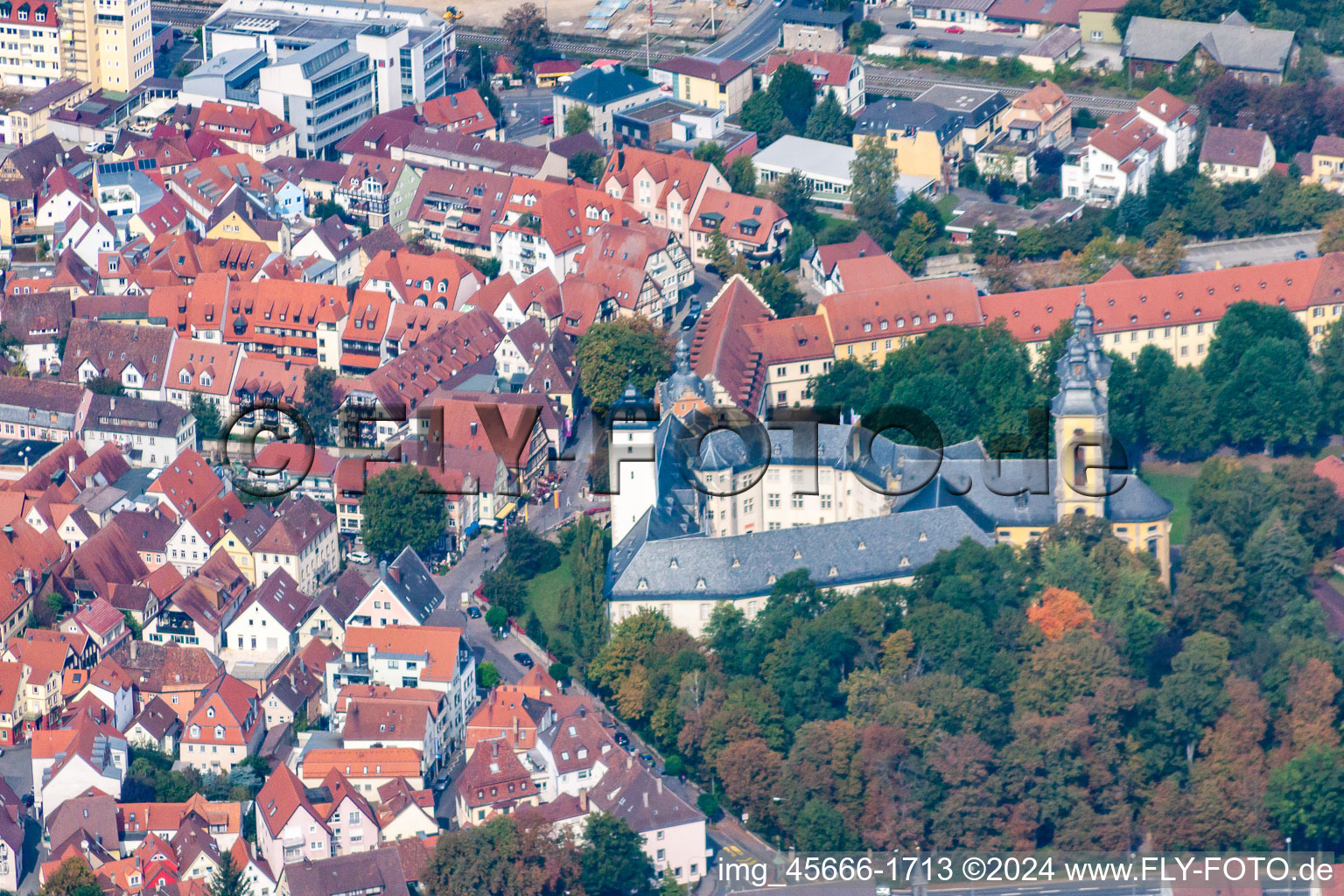 Vue aérienne de Musée de l'Ordre Teutonique à Bad Mergentheim dans le département Bade-Wurtemberg, Allemagne