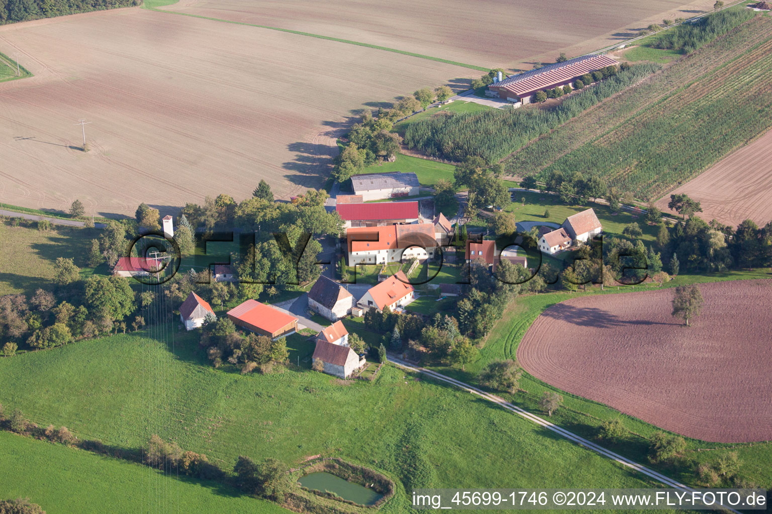 Vue aérienne de Buchbach dans le département Bavière, Allemagne