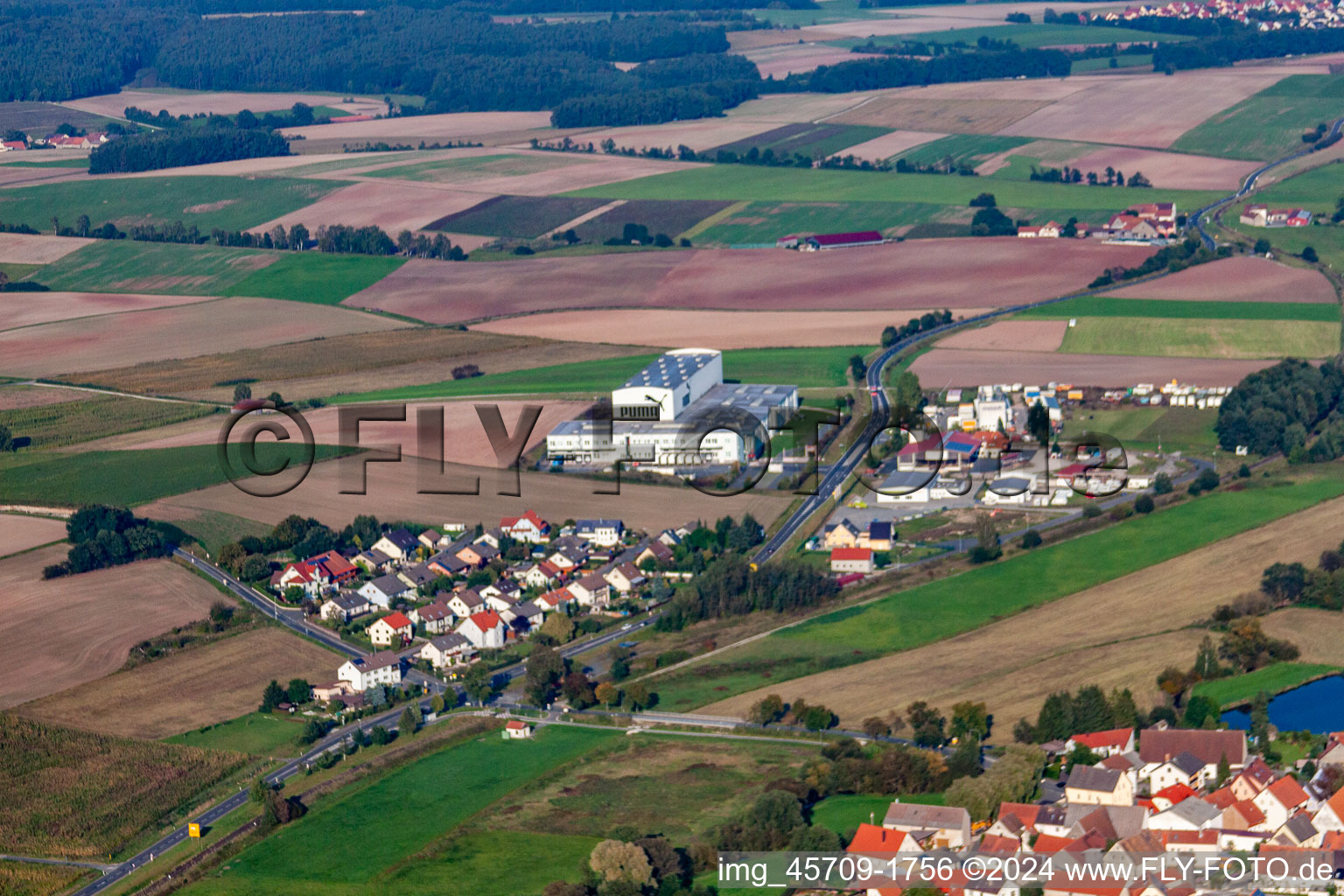 Vue aérienne de Sortie PUMA à le quartier Possenfelden in Schlüsselfeld dans le département Bavière, Allemagne