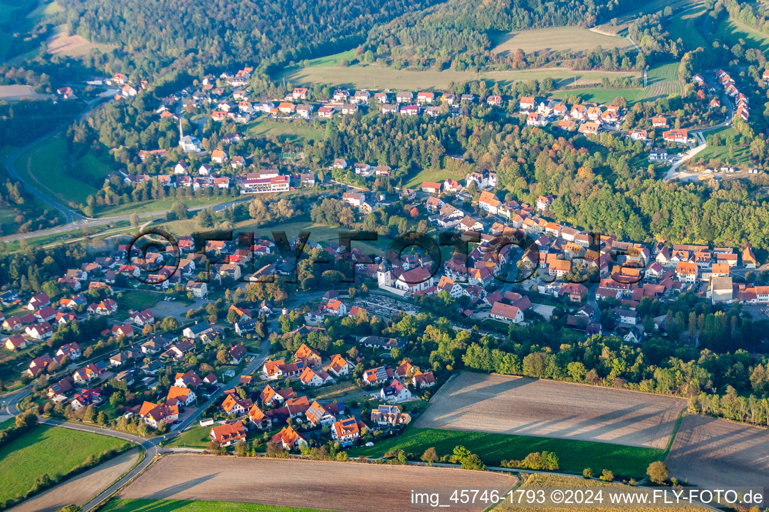 Vue aérienne de Heiligenstadt in Oberfranken dans le département Bavière, Allemagne