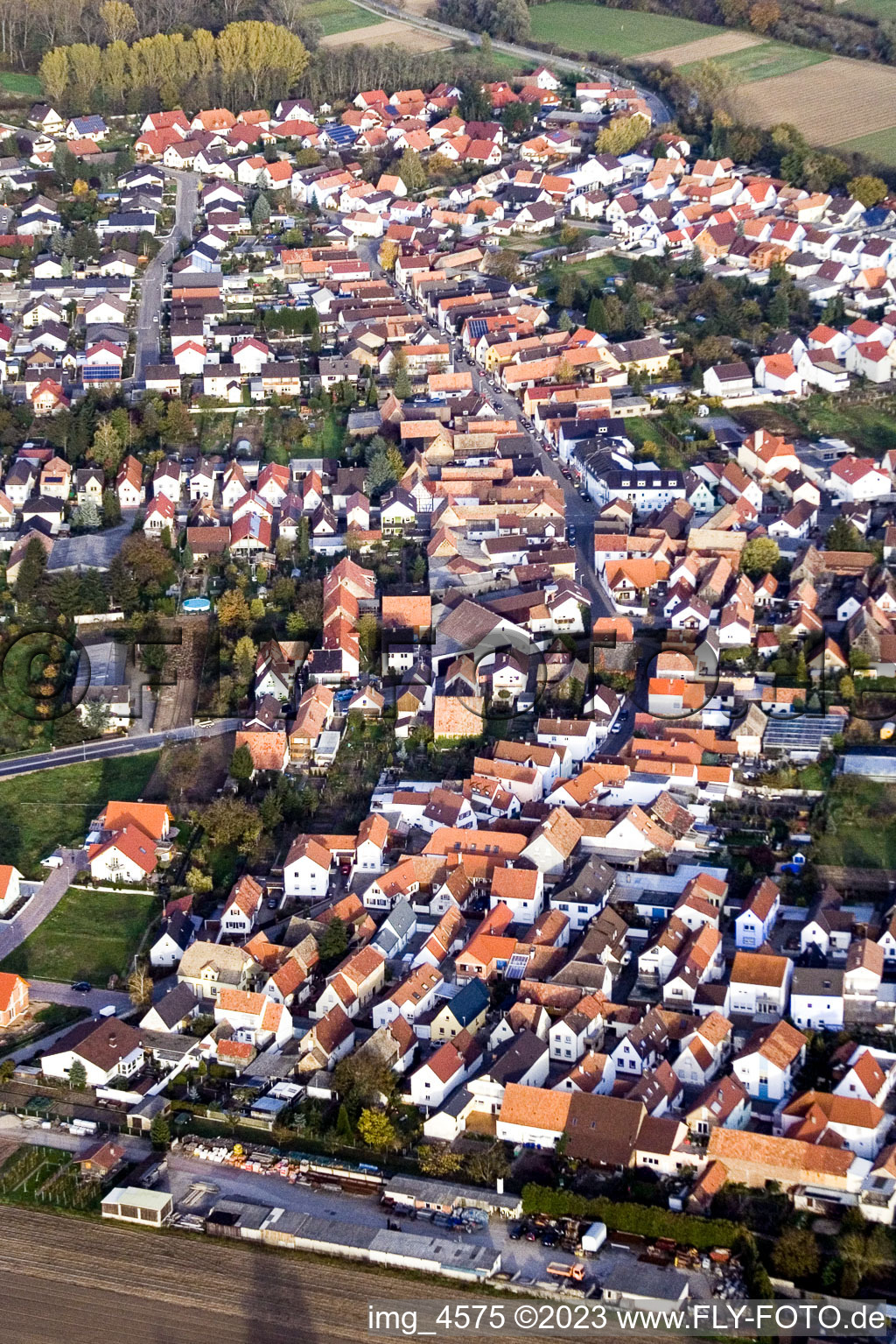Vue oblique de Du sud à Hördt dans le département Rhénanie-Palatinat, Allemagne