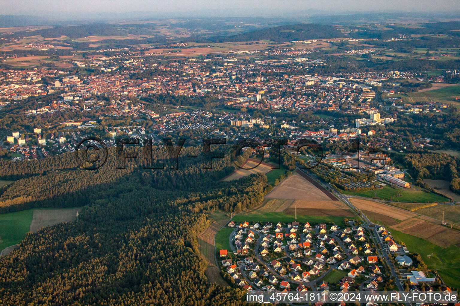 Vue aérienne de Bayreuth dans le département Bavière, Allemagne