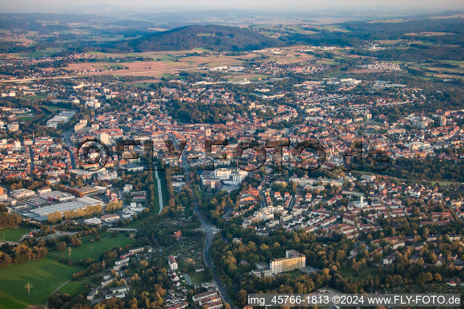 Vue aérienne de Bayreuth dans le département Bavière, Allemagne