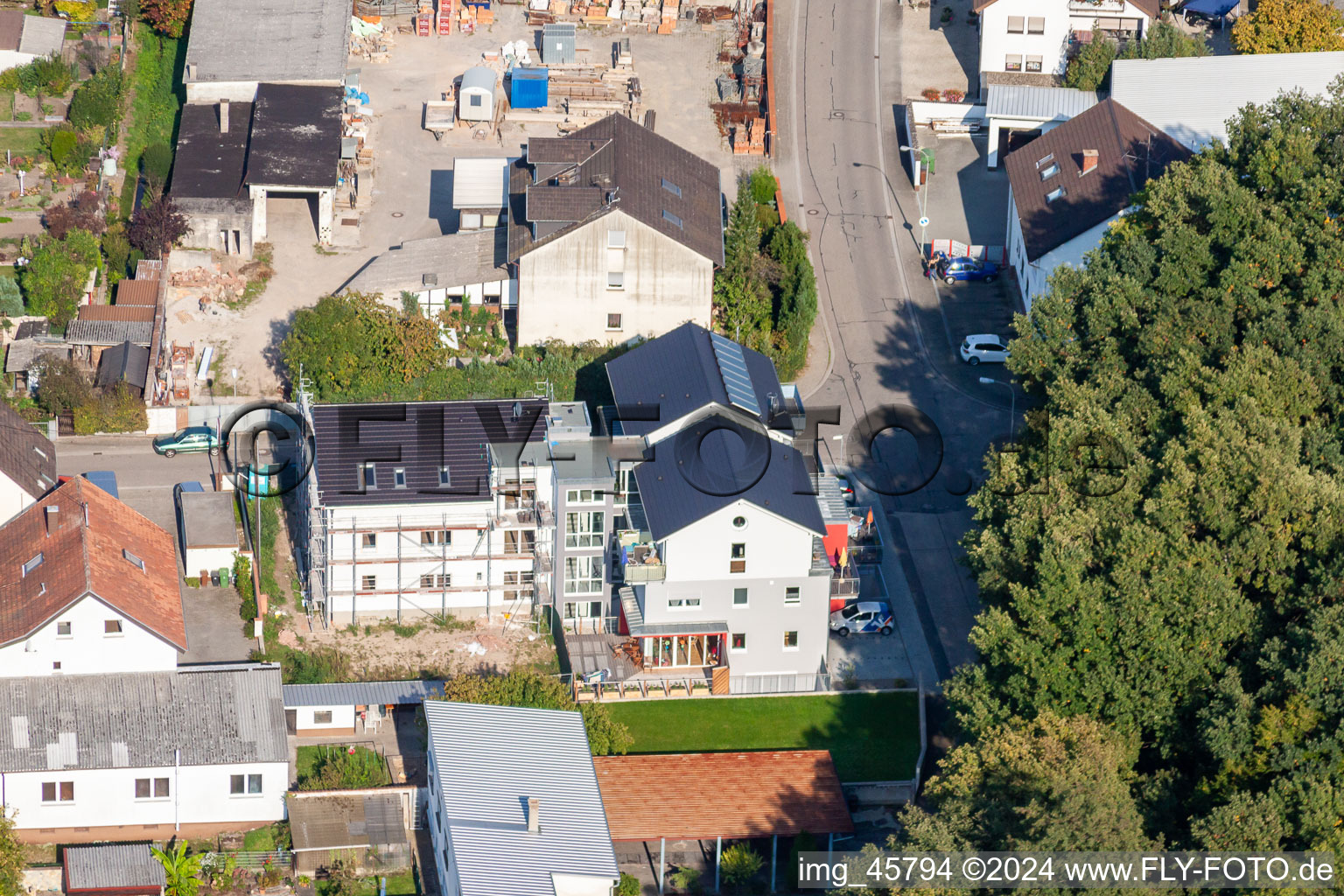 Règlement de Garden City à Kandel dans le département Rhénanie-Palatinat, Allemagne depuis l'avion