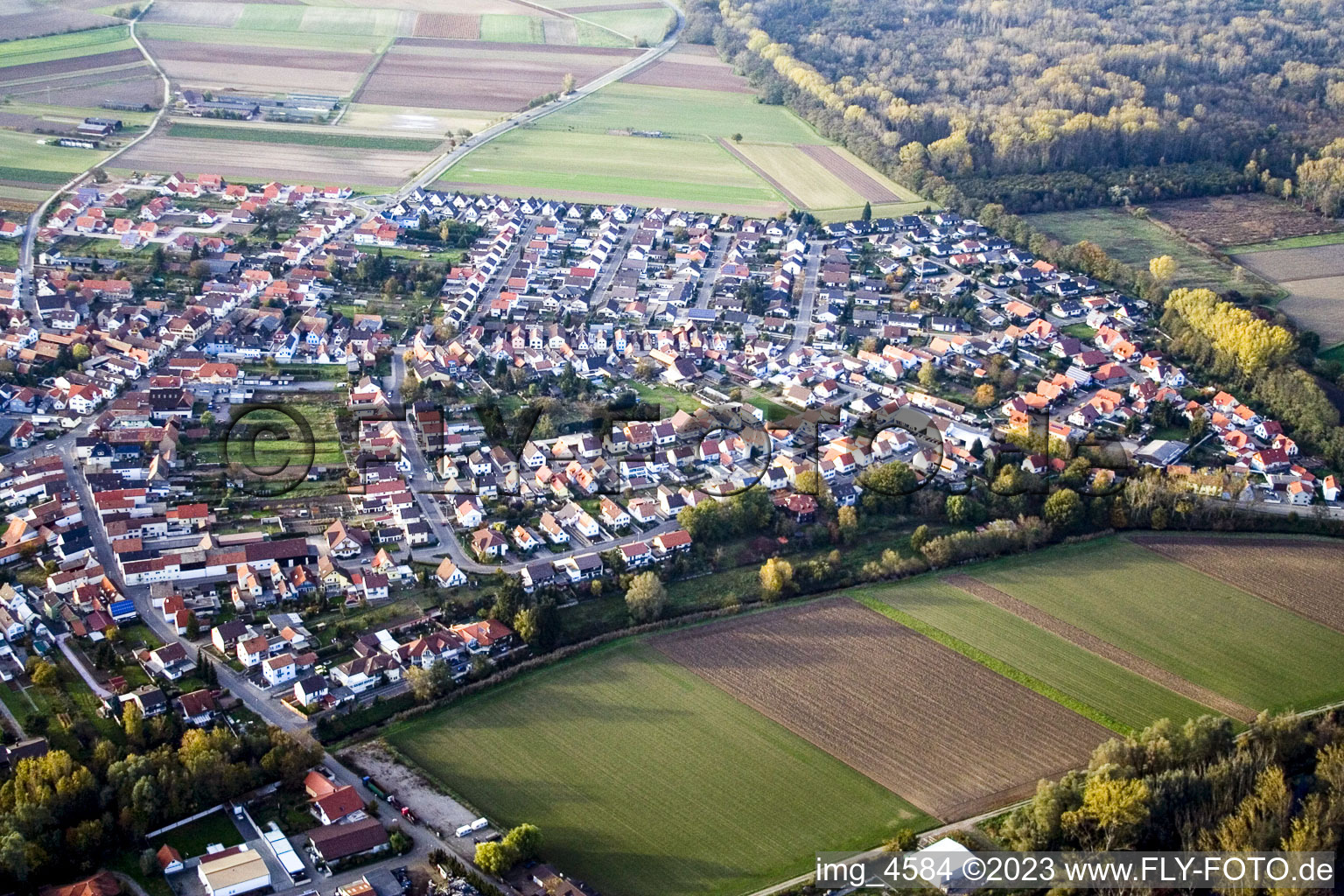 Photographie aérienne de Du sud-est à Hördt dans le département Rhénanie-Palatinat, Allemagne