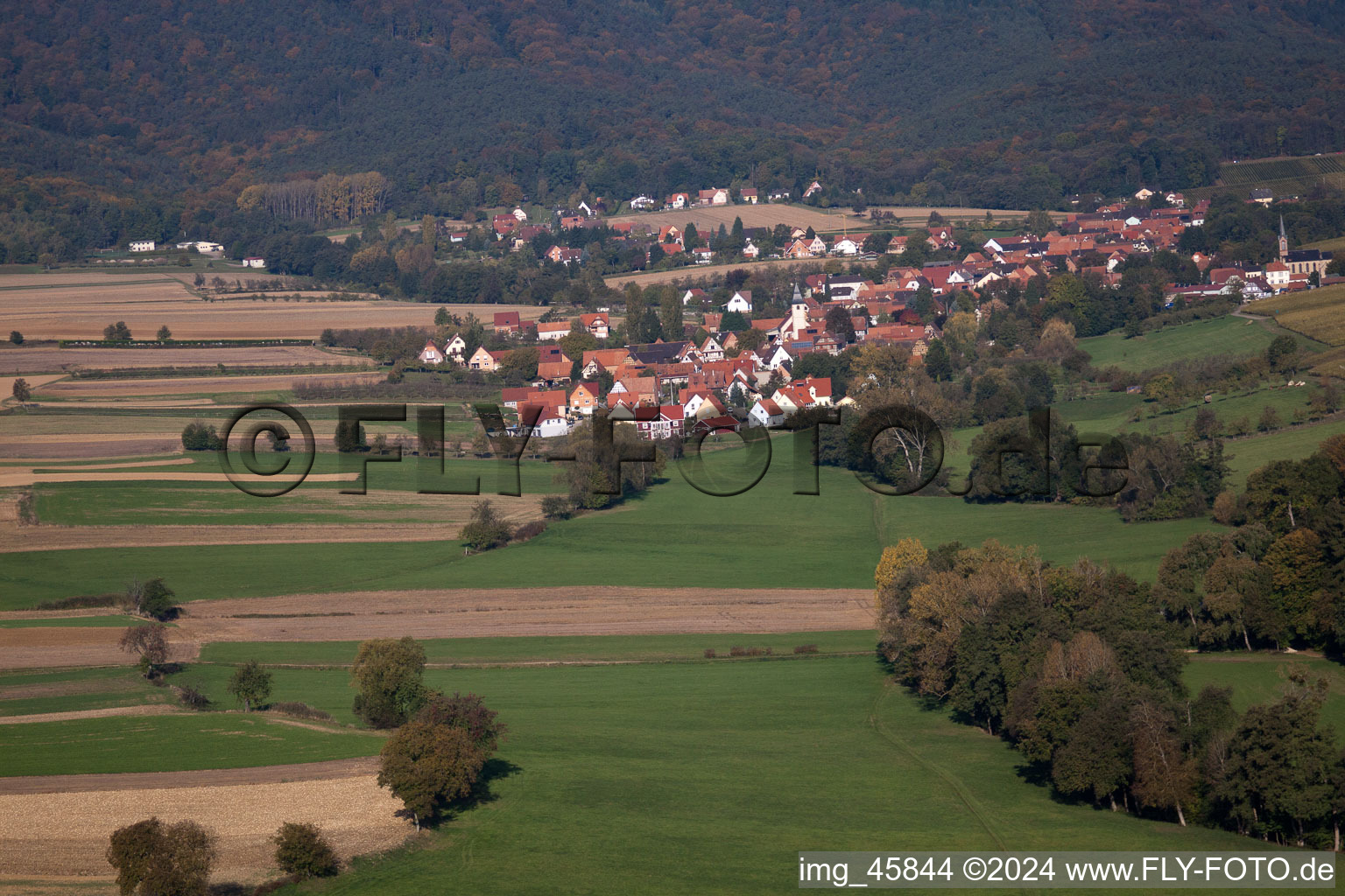 Bremmelbach dans le département Bas Rhin, France d'en haut