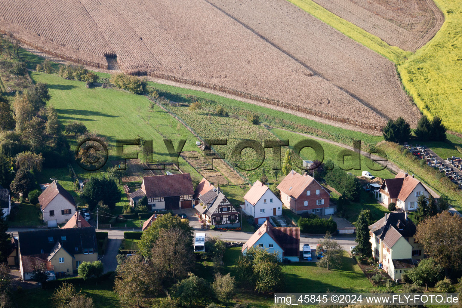 Bremmelbach dans le département Bas Rhin, France hors des airs