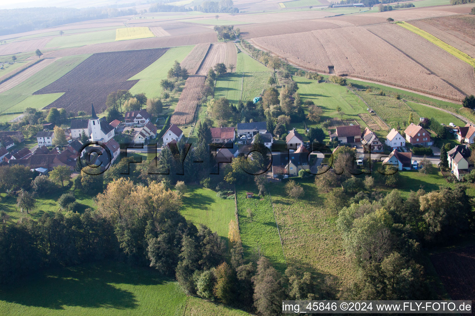 Bremmelbach dans le département Bas Rhin, France vue d'en haut