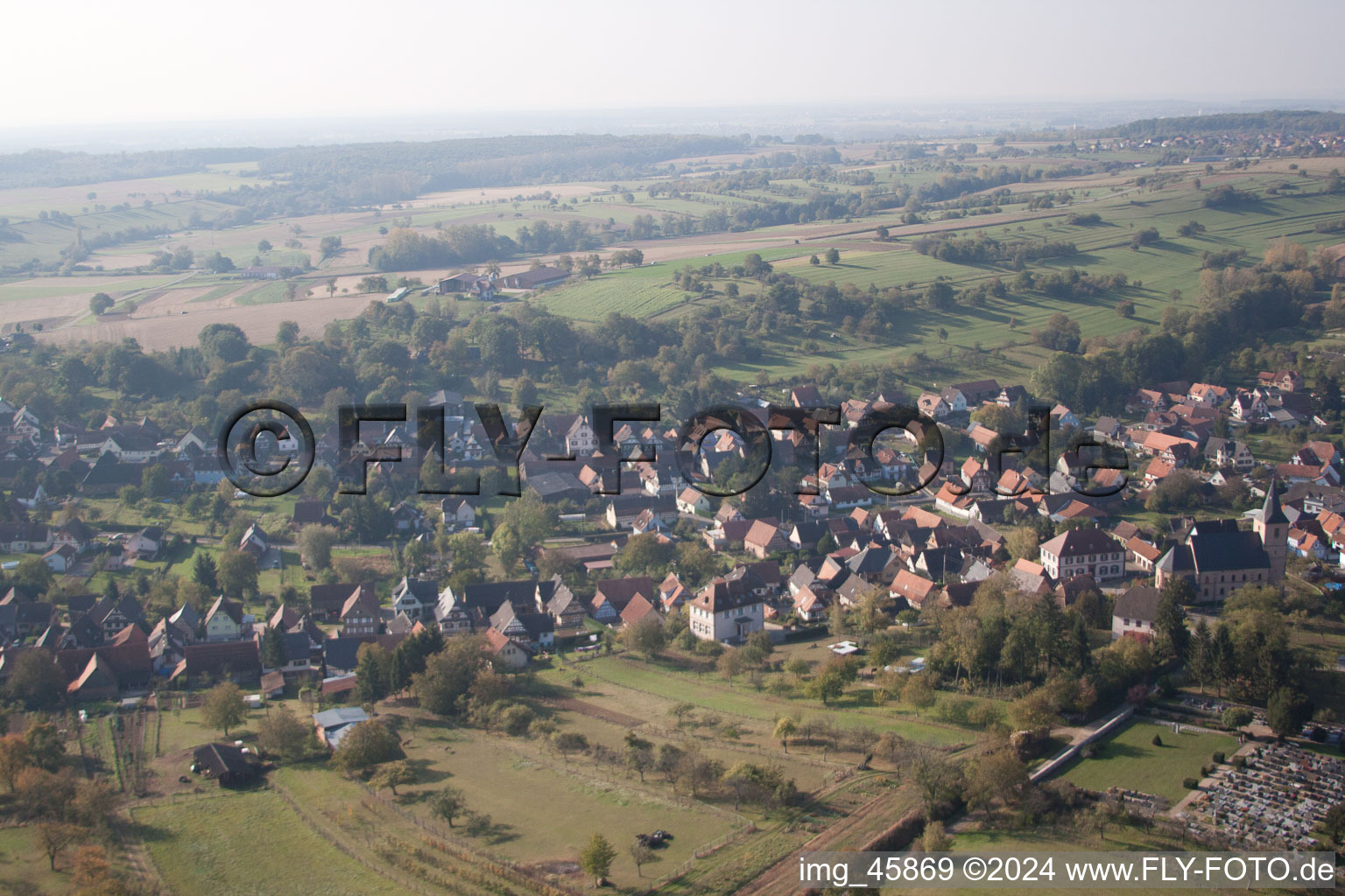 Image drone de Preuschdorf dans le département Bas Rhin, France