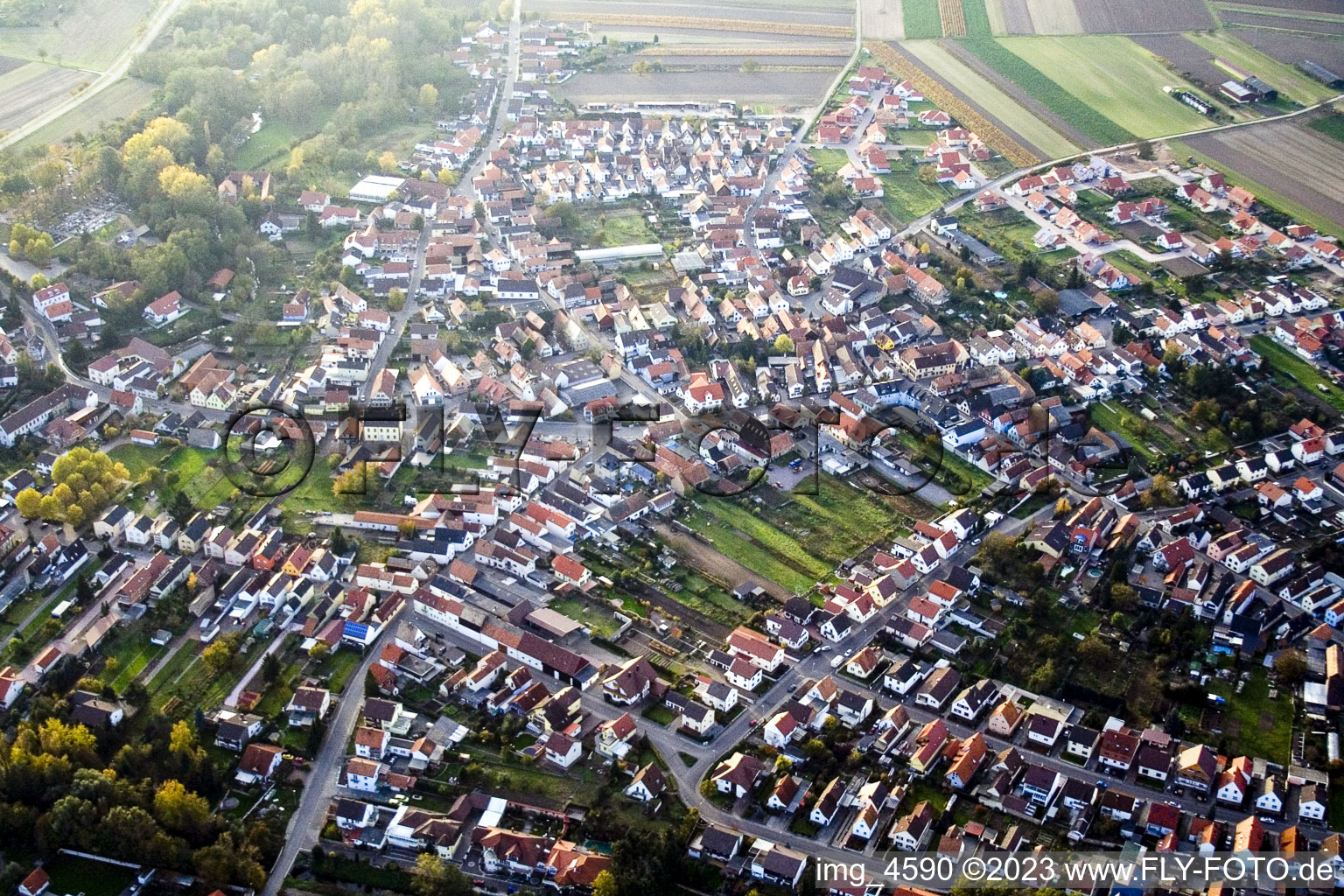 Photographie aérienne de De l'est à Hördt dans le département Rhénanie-Palatinat, Allemagne