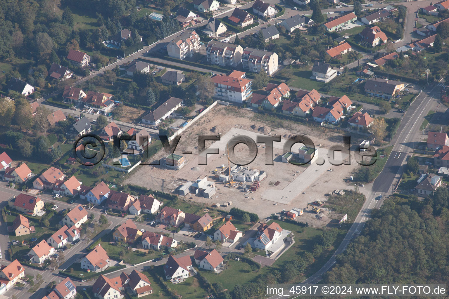 Lauterbourg dans le département Bas Rhin, France vue du ciel