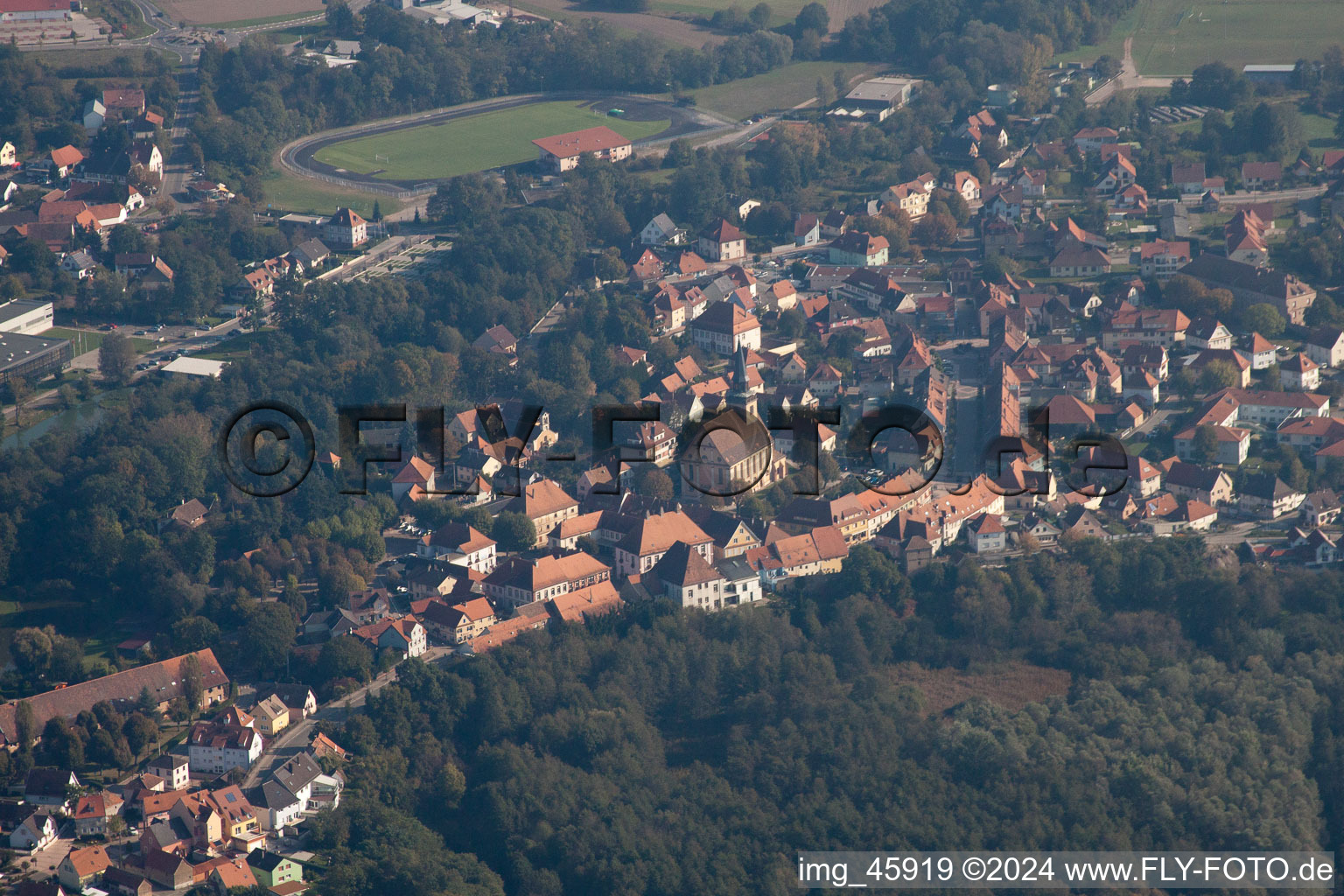 Image drone de Lauterbourg dans le département Bas Rhin, France