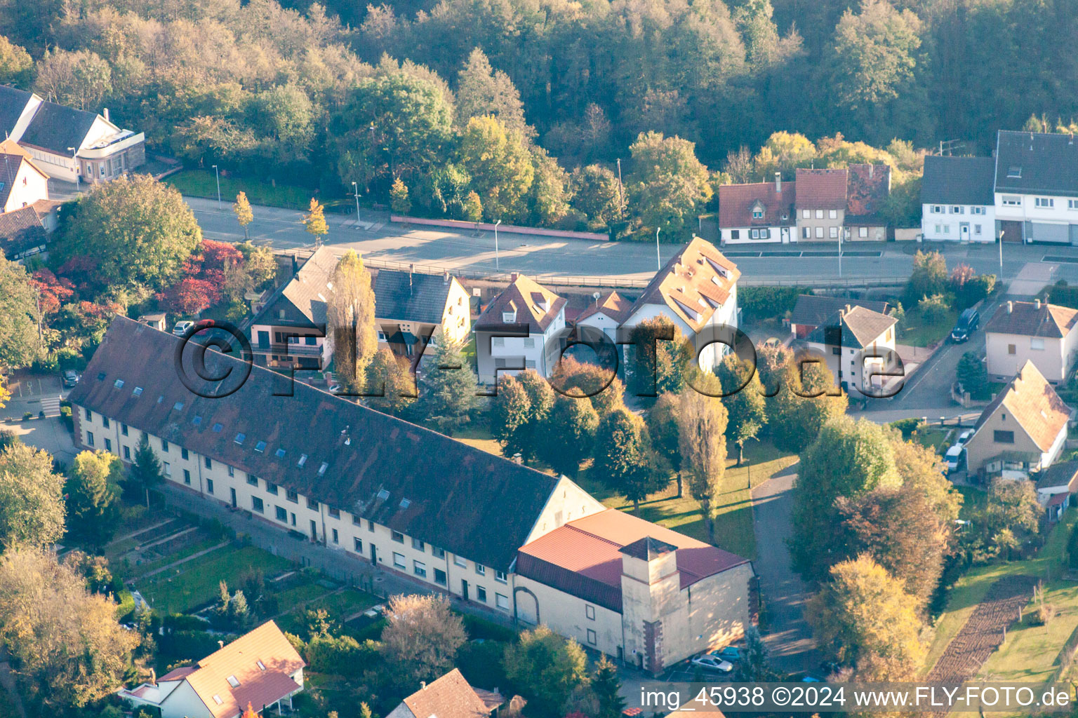 Vue oblique de Quartier Neulauterburg in Lauterbourg dans le département Bas Rhin, France