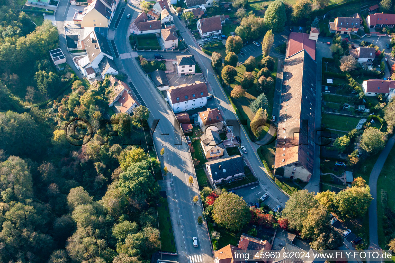 Lauterbourg dans le département Bas Rhin, France depuis l'avion