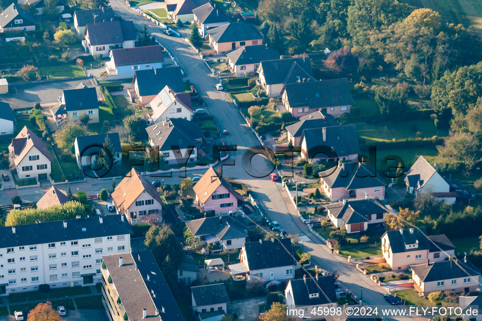 Enregistrement par drone de Lauterbourg dans le département Bas Rhin, France