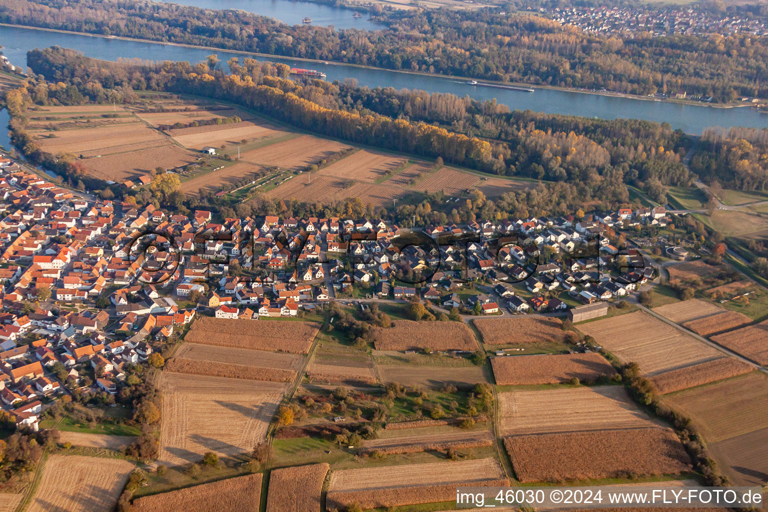 Quartier Neuburg in Neuburg am Rhein dans le département Rhénanie-Palatinat, Allemagne vue d'en haut