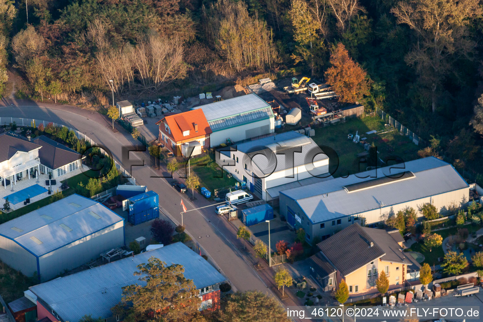 Zone commerciale Mittelwegring à Jockgrim dans le département Rhénanie-Palatinat, Allemagne vue d'en haut