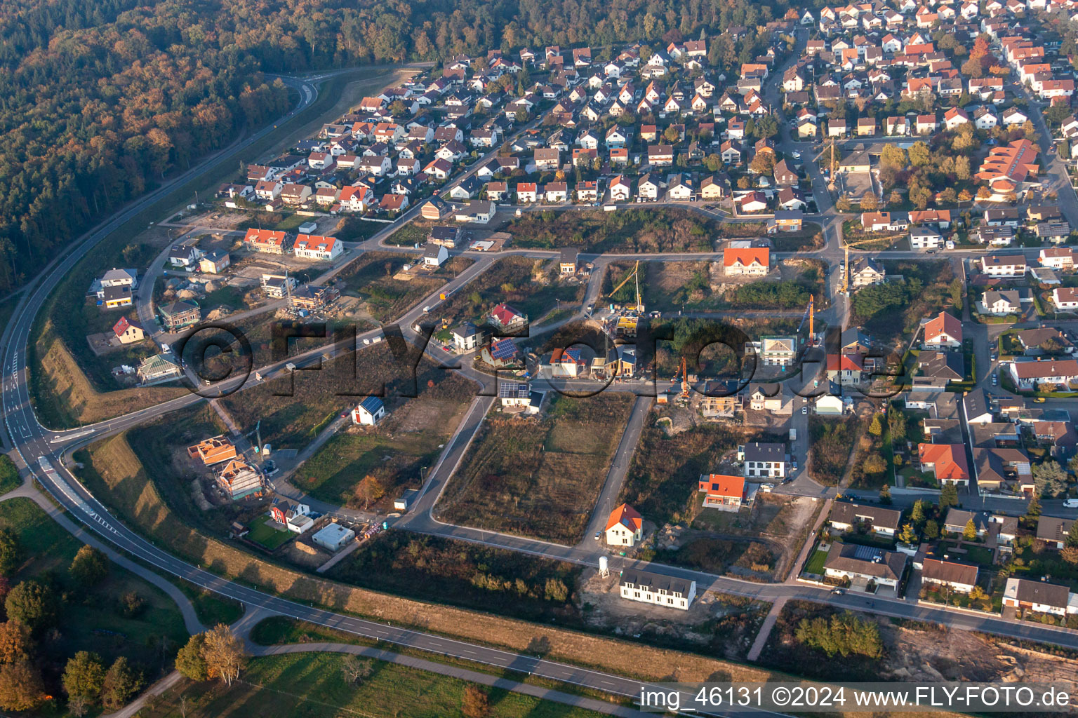 Photographie aérienne de Forstlandallee à Jockgrim dans le département Rhénanie-Palatinat, Allemagne