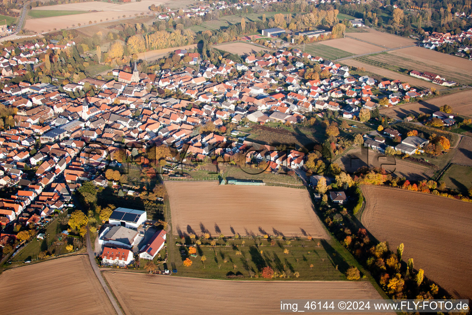 Quartier Ingenheim in Billigheim-Ingenheim dans le département Rhénanie-Palatinat, Allemagne hors des airs