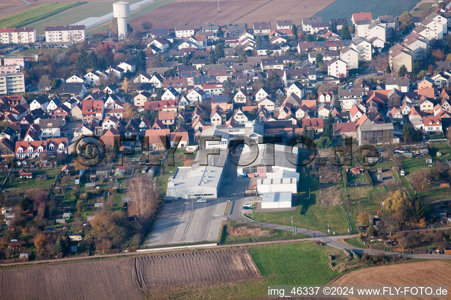 Vue aérienne de Rheinstraße, DBK à Kandel dans le département Rhénanie-Palatinat, Allemagne