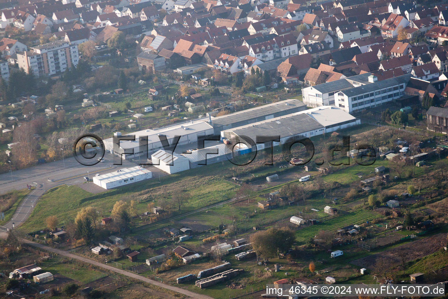 Vue oblique de Rheinstraße, DBK à Kandel dans le département Rhénanie-Palatinat, Allemagne