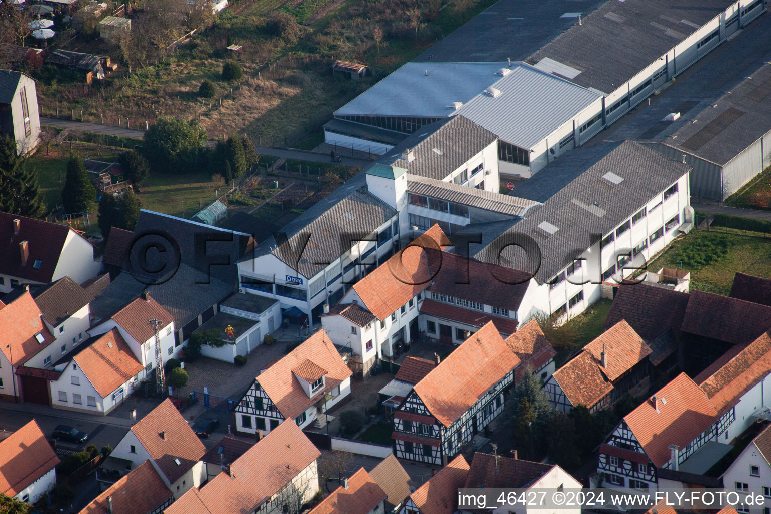 Vue d'oiseau de Rheinstraße, DBK à Kandel dans le département Rhénanie-Palatinat, Allemagne