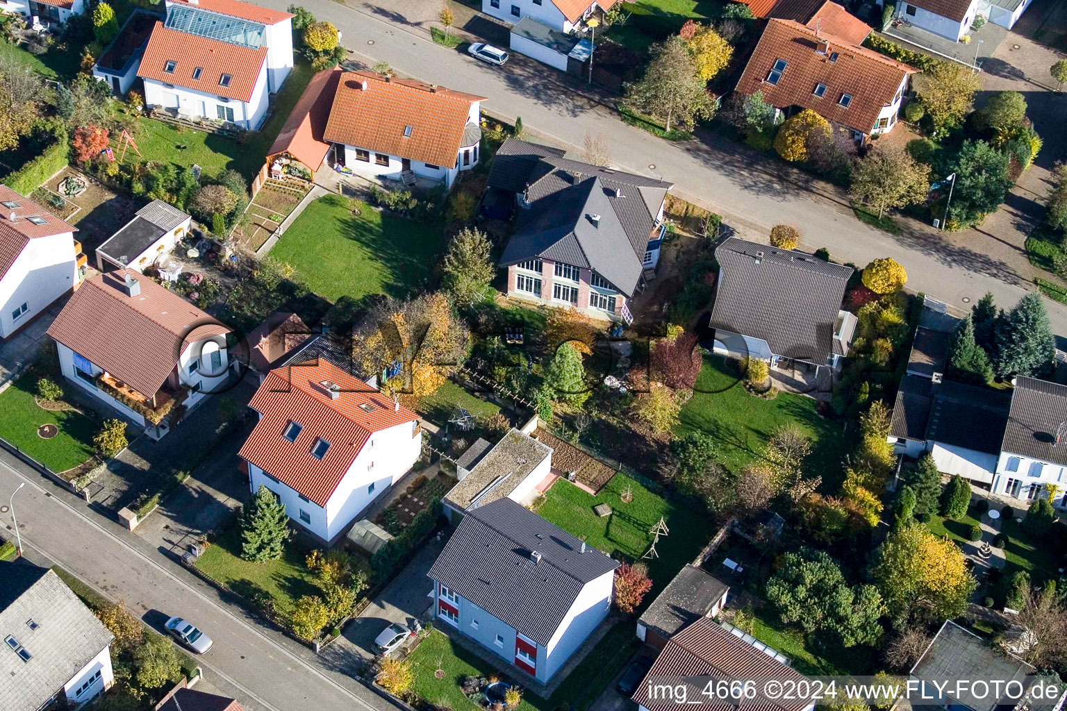 Vue aérienne de Lessingstr à Steinweiler dans le département Rhénanie-Palatinat, Allemagne