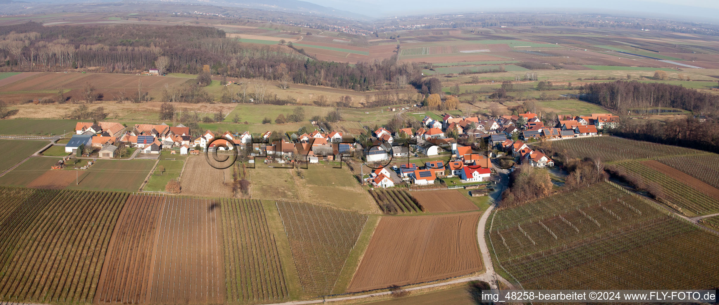 Enregistrement par drone de Hergersweiler dans le département Rhénanie-Palatinat, Allemagne