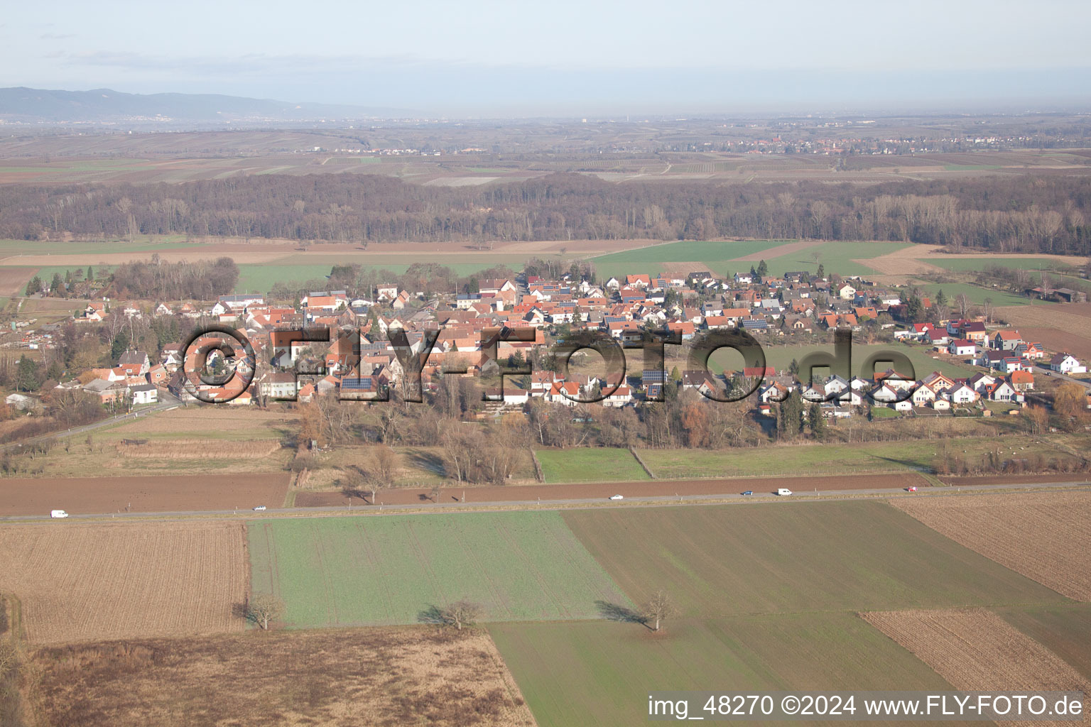 Vue d'oiseau de Barbelroth dans le département Rhénanie-Palatinat, Allemagne