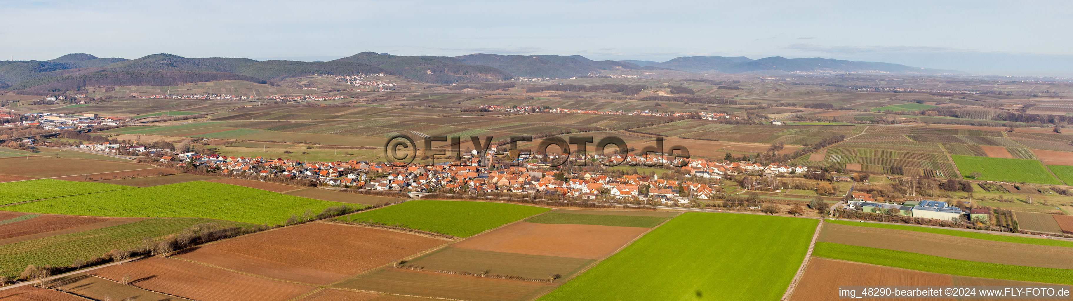 Vue aérienne de Panorama à le quartier Kapellen in Kapellen-Drusweiler dans le département Rhénanie-Palatinat, Allemagne