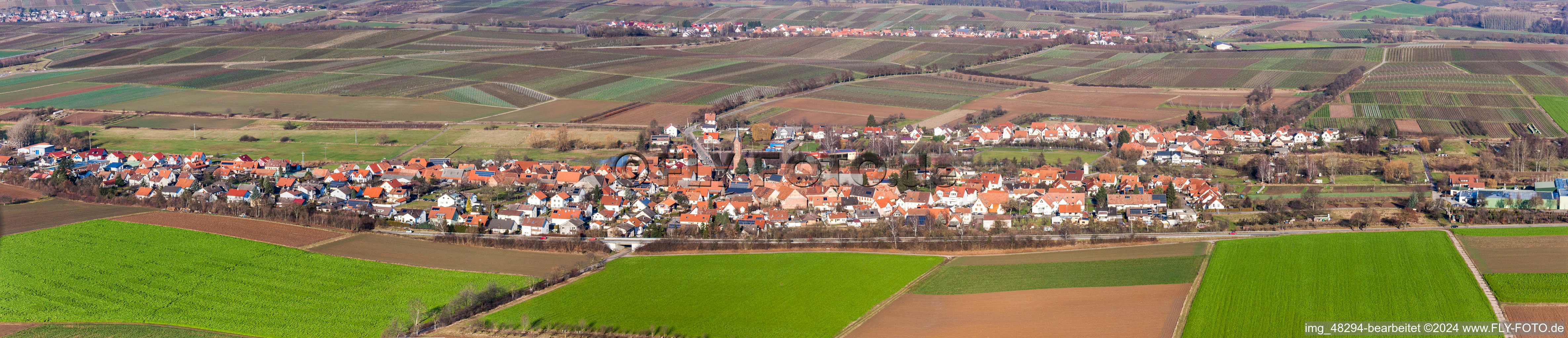 Vue aérienne de Panorama à le quartier Kapellen in Kapellen-Drusweiler dans le département Rhénanie-Palatinat, Allemagne