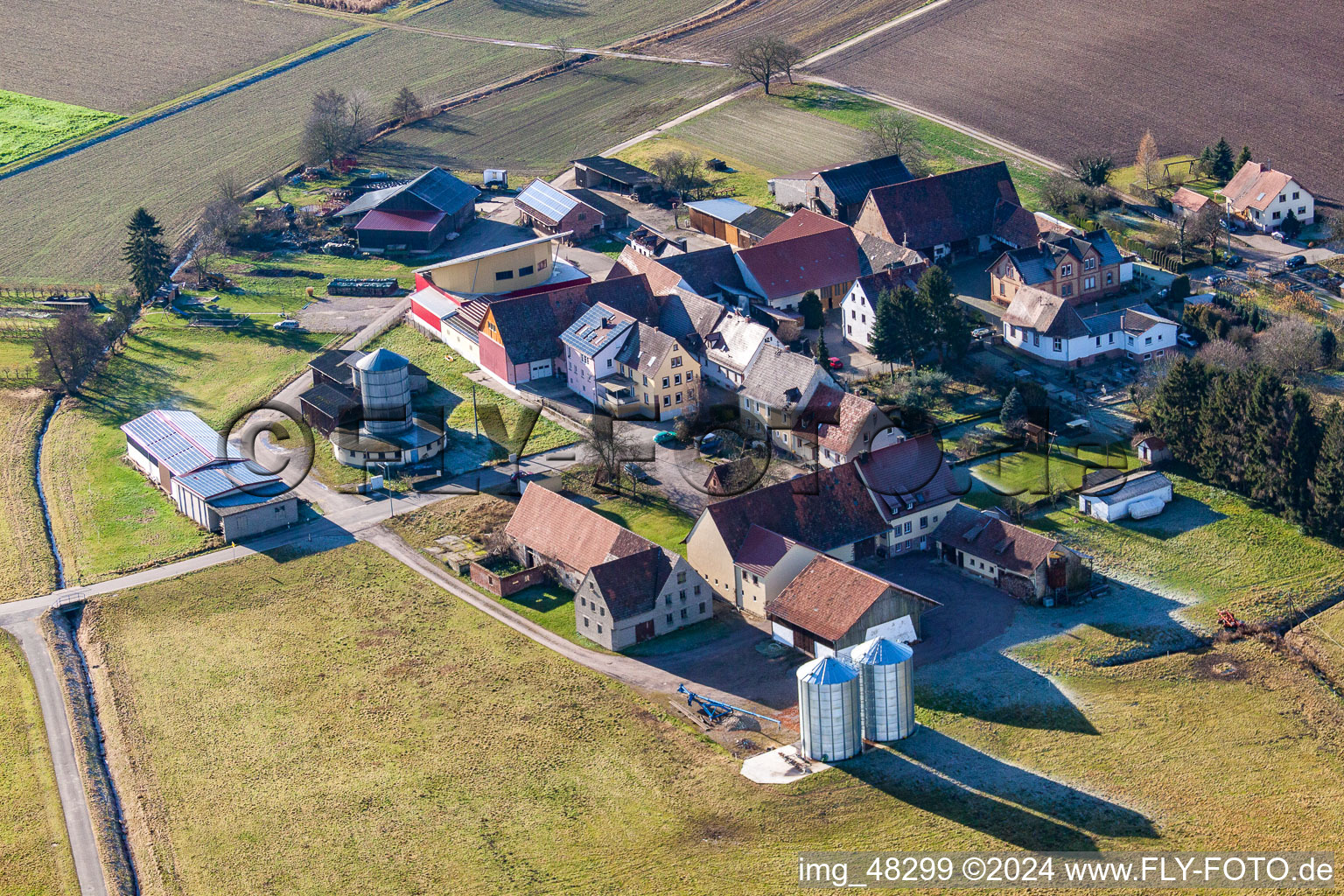 Quartier Deutschhof in Kapellen-Drusweiler dans le département Rhénanie-Palatinat, Allemagne d'en haut