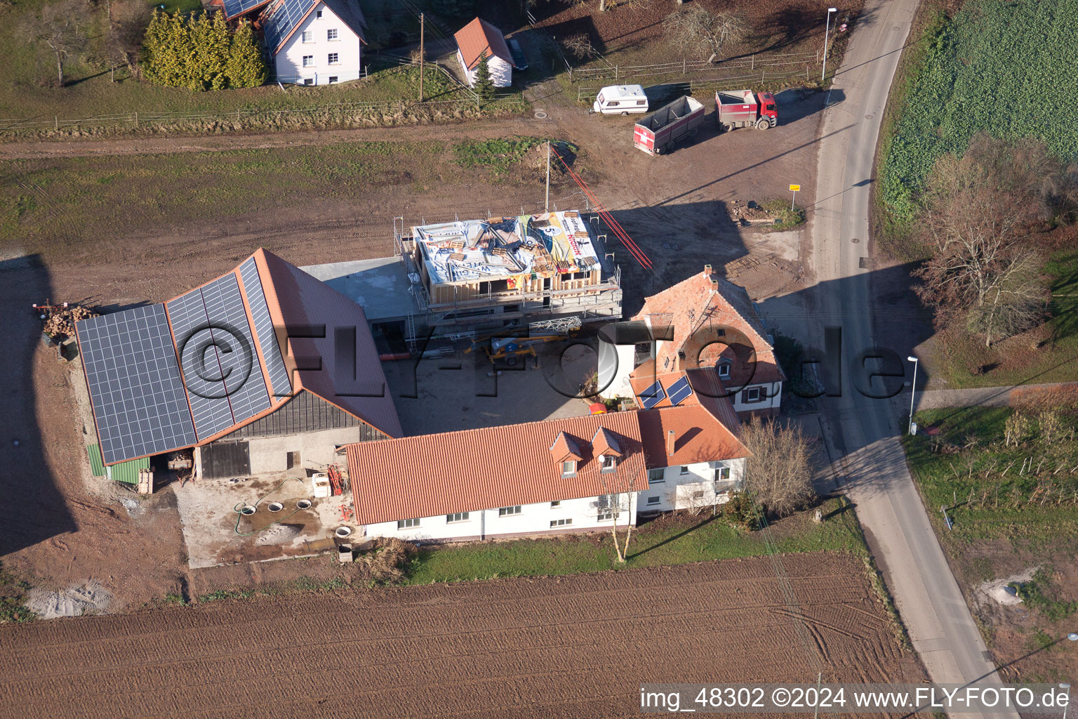 Quartier Deutschhof in Kapellen-Drusweiler dans le département Rhénanie-Palatinat, Allemagne vue d'en haut