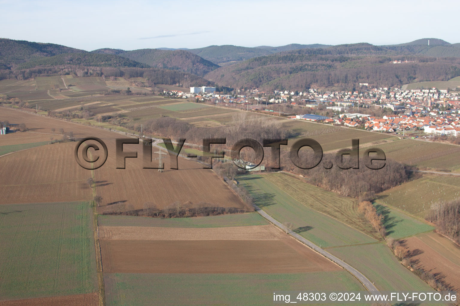 Vue aérienne de Sous-station à Bad Bergzabern dans le département Rhénanie-Palatinat, Allemagne