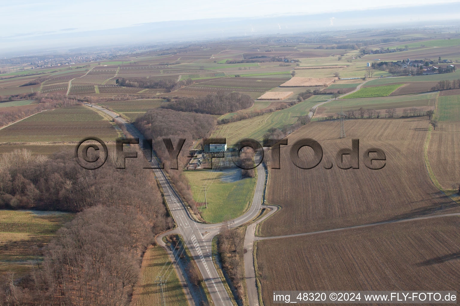 Enregistrement par drone de Sous-station à Bad Bergzabern dans le département Rhénanie-Palatinat, Allemagne