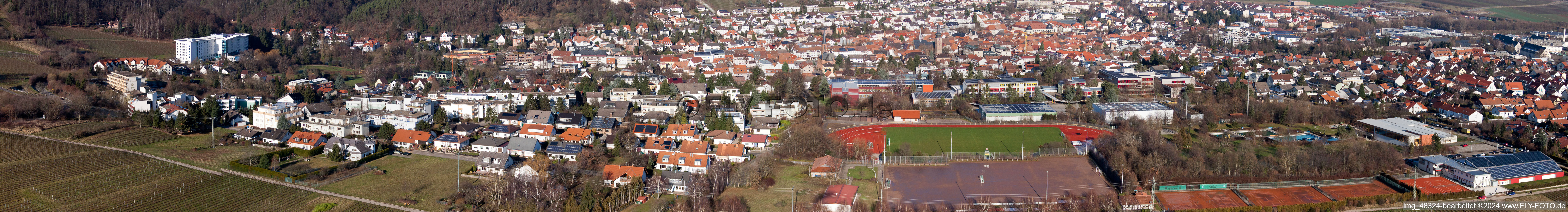 Photographie aérienne de Panorama à Bad Bergzabern dans le département Rhénanie-Palatinat, Allemagne