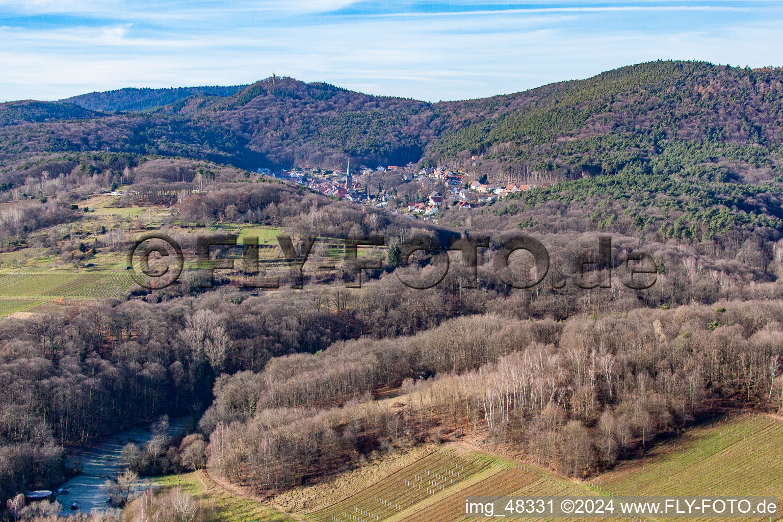 Dörrenbach dans le département Rhénanie-Palatinat, Allemagne vue d'en haut